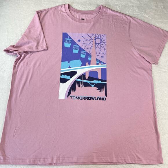 Disney Parks T-Shirt Plus Size 2XL Pink Purple Tomorrowland People Mover - Picture 1 of 7